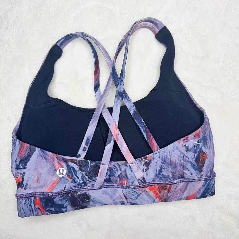 LULULEMON Energy Bra in Atmospheric Purple Multi size 4 Luxtreme Stretch
